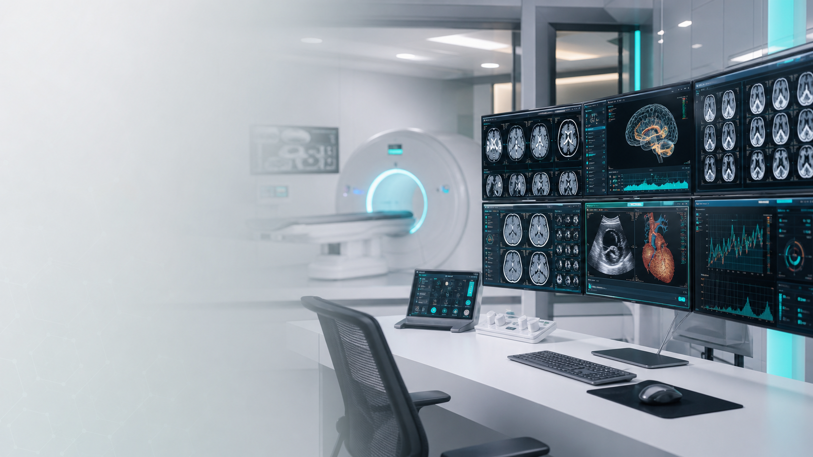 Medical imaging workstation with cross-sectional scan views